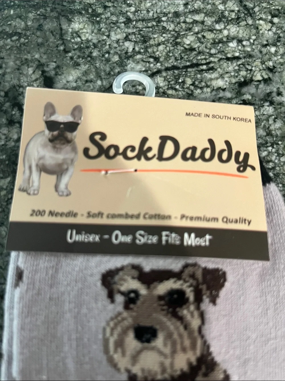 Sock Daddy Unisex Dog Pattern Crew Socks - grey